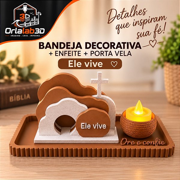 Bandeja Decorativa “Ele Vive”