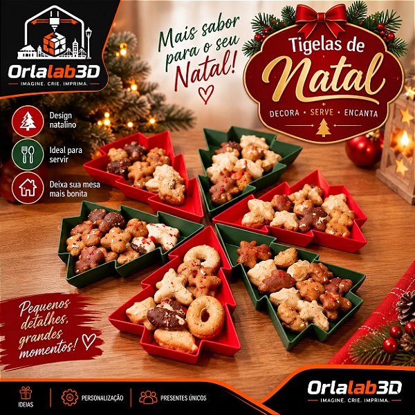 🎄 Tigelas de Natal em Formato de Árvore