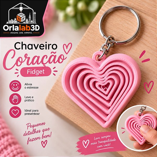 Chaveiro Coração Fidget ❤️