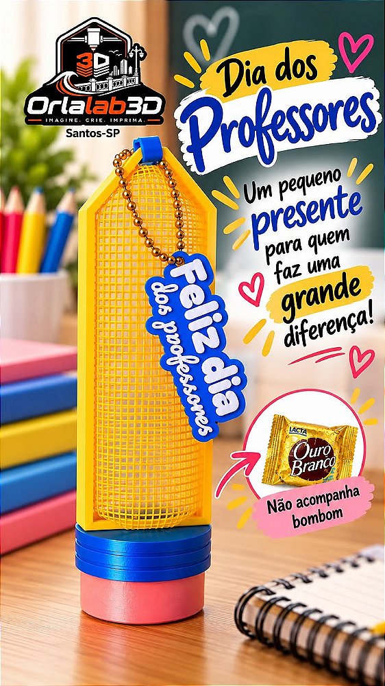 Presente Dia dos Professores – Porta Bombom ✏️🍫