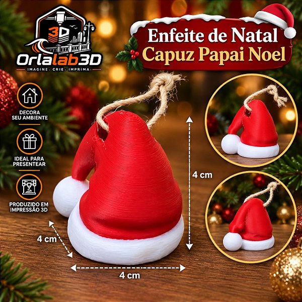 Enfeite de Natal Capuz Papai Noel