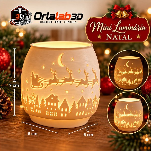 Mini Luminária de Natal com Vela LED 🎄✨