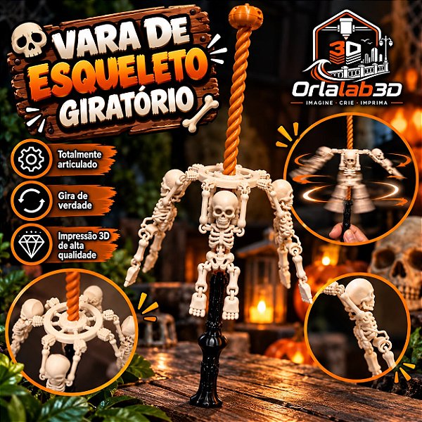 Vara de Esqueleto Giratório