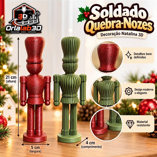 Soldado Quebra-Nozes – Decoração Natalina 3D