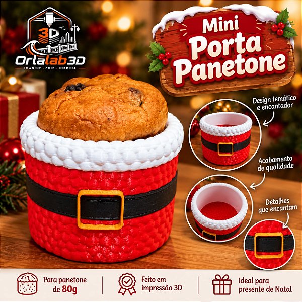 🎄 Mini Porta Panetone Natalino – Papai Noel | 80g