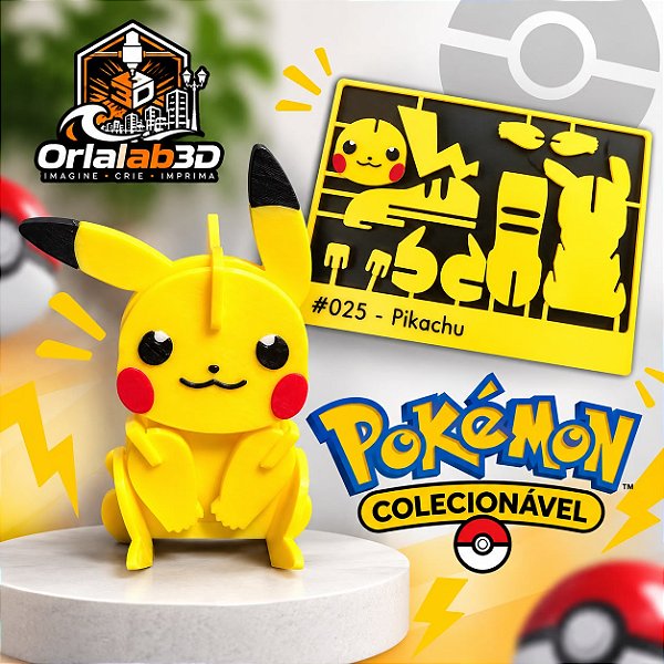 Pokémon Colecionável 3D – Pikachu ⚡💛