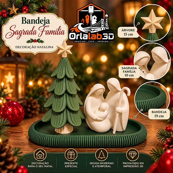 🎄 Bandeja Sagrada Família Natal