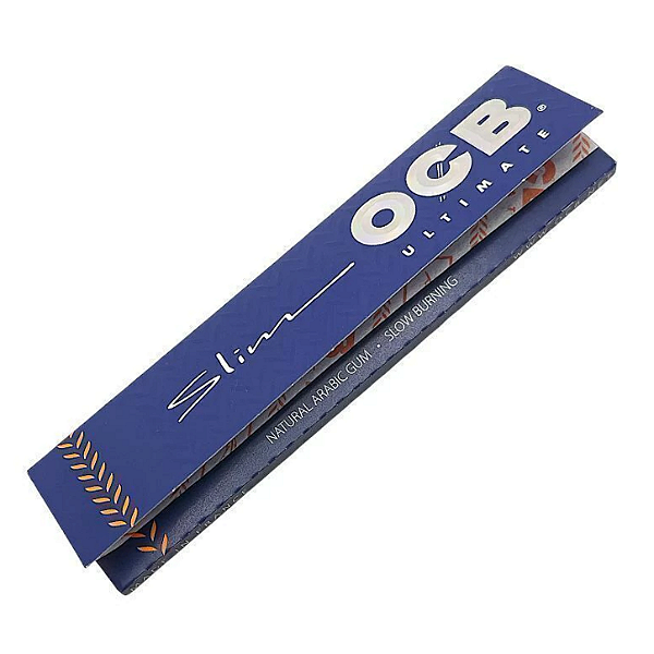 Seda OCB Slim Ultimate - Azul - Queima Ultra Lenta - Natural Arabic Gum - Made in France