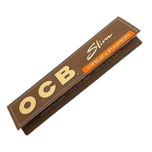 Seda OCB Slim Virgin Paper - Brown - Papel Virgem Marrom - Unbleached Ultra-Thin - Natural Acacia Gum
