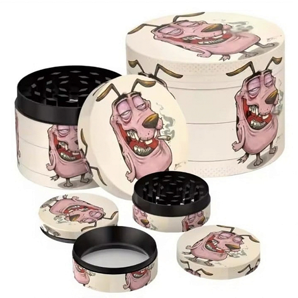Dichavador de Metal 4 Partes 40mm - Coragem O Cão Covarde Chapado