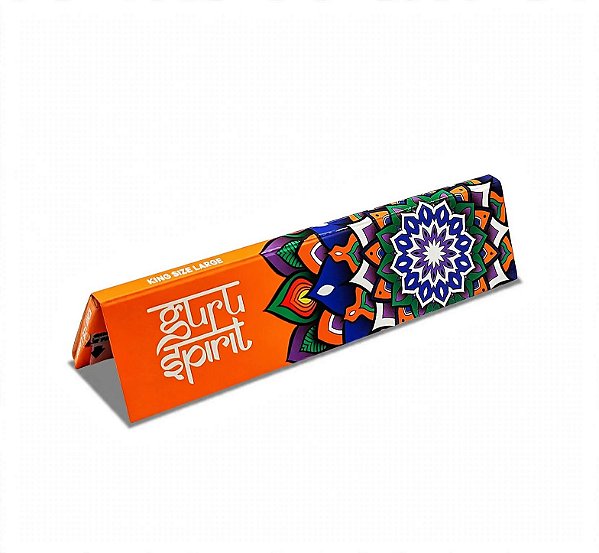 Seda Guru Spirit Laranja - King Size - Mandala Psicodélica