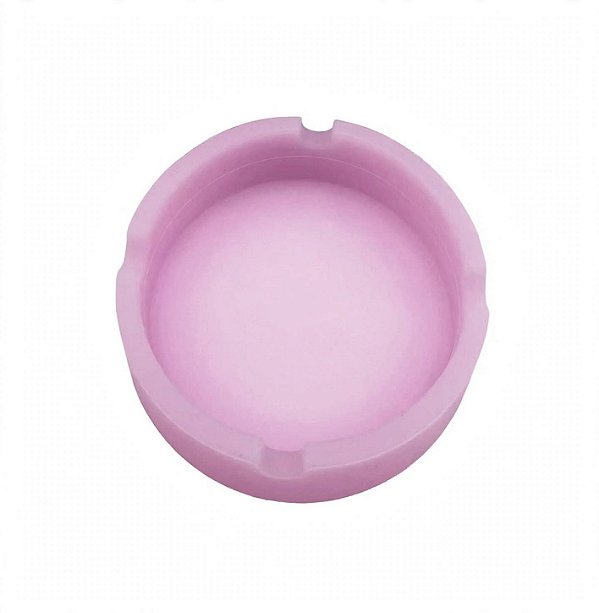 Cinzeiro de Silicone Redondo Rosa - 8cm Indestrutível