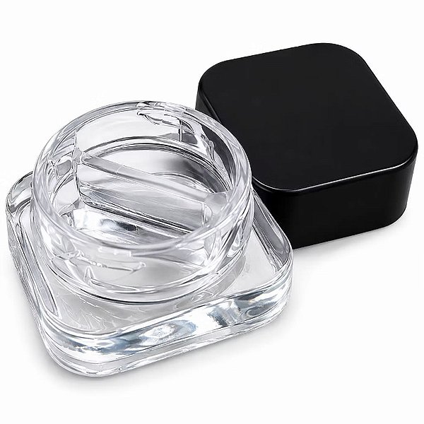 Pote Slick de Vidro Quadrado 9ml Tampa Preta Rosca - Para Extrações e Concentrados