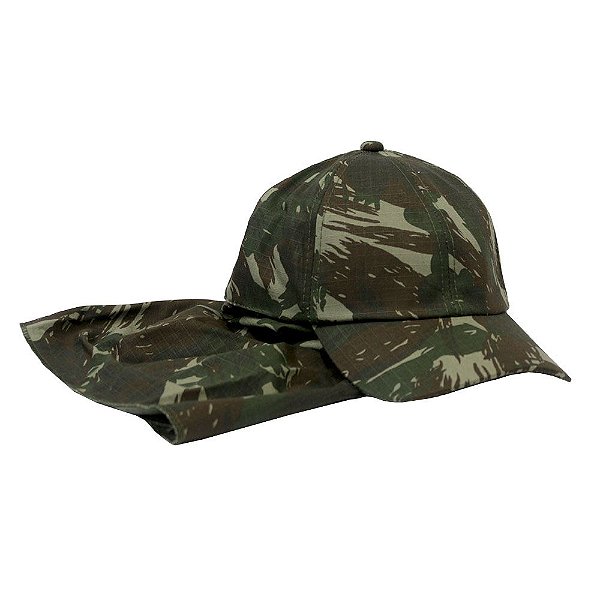 Boné Militar ripstop com Protetor de Pescoço Camuflado