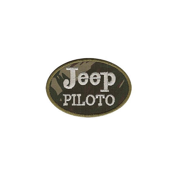 Patch Bordado Jeep Piloto com Fecho de Contato