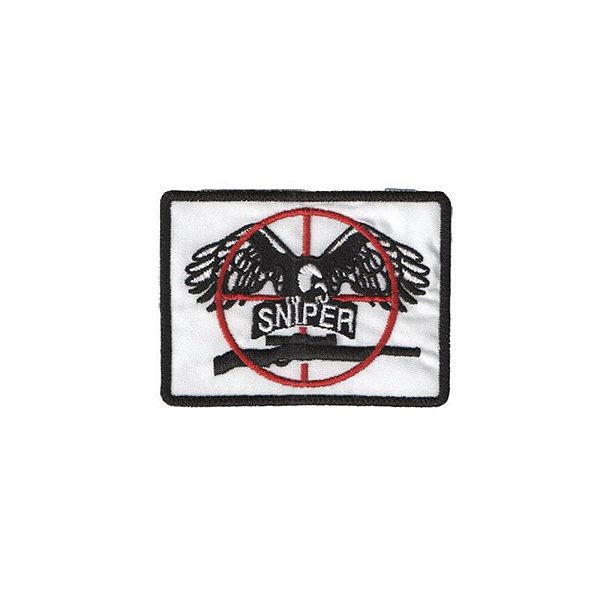 Patch Bordado Sniper Army 5,5x8cm com Fecho de Contato