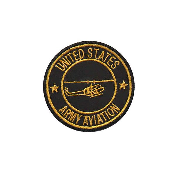 Patch Bordado Us Army Aviation com Fecho de Contato