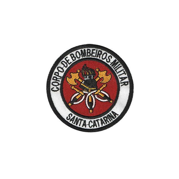 Patch Bordado Bombeiro Militar SC com Fecho de Contato