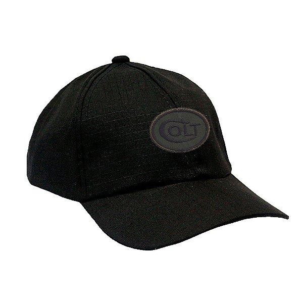 Boné Preto Militar Ripstop com Patch Colt