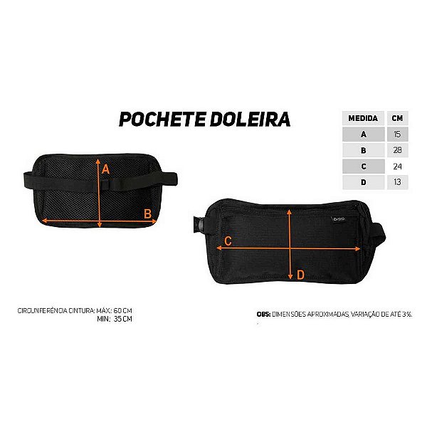 Pochete Preta Doleira Money Belt
