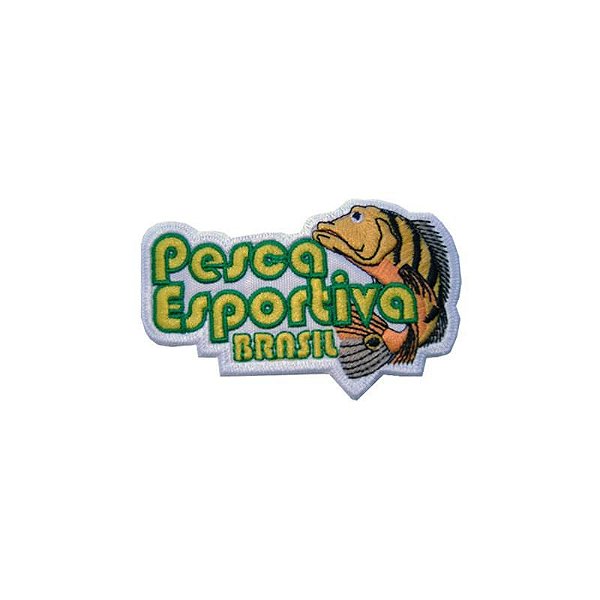 Patch Bordado Pesca Esportiva Vermelho com Fecho de Contato