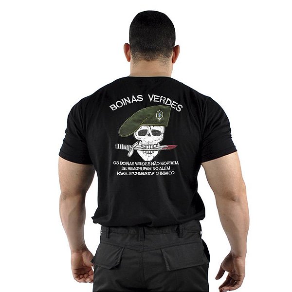 Camiseta Bordada Boinas Verdes