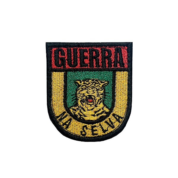 Patch Bordado Guerra na Selva com Fecho de Contato