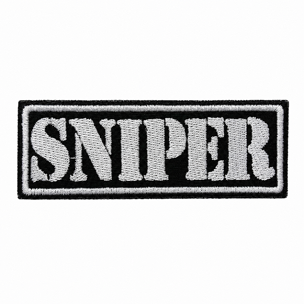 Patch Bordado Sniper Preto com Fecho de Contato