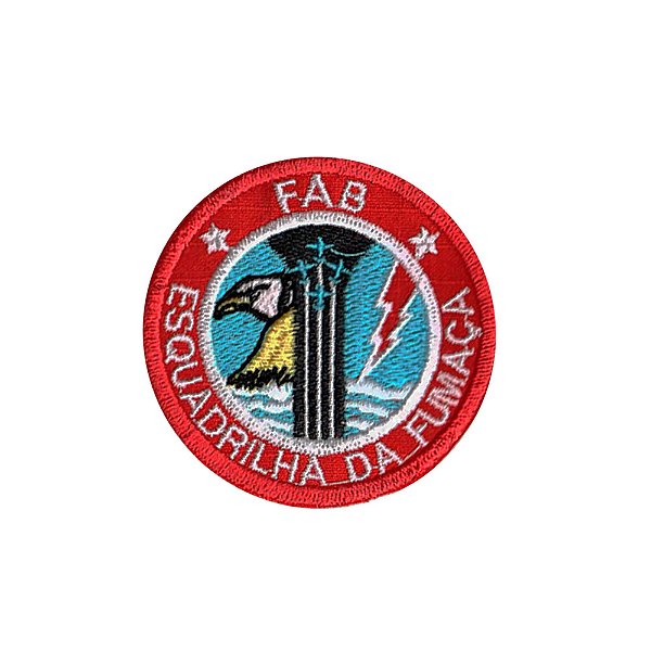 Patch Bordado Esq. da Fumaça - Vermelho com Fecho de Contato