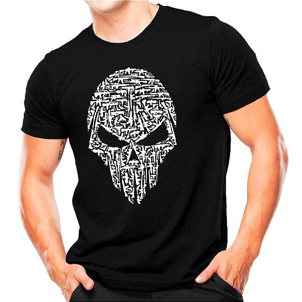 Camiseta Caveira Armas