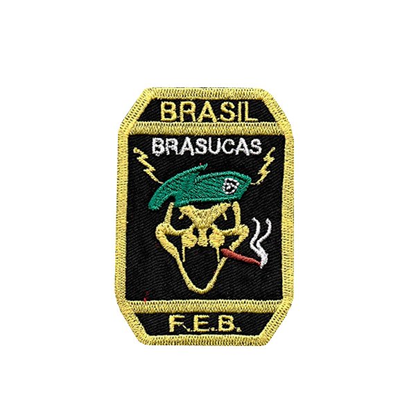 Patch Bordado Brasucas F.E.B com Fecho de Contato