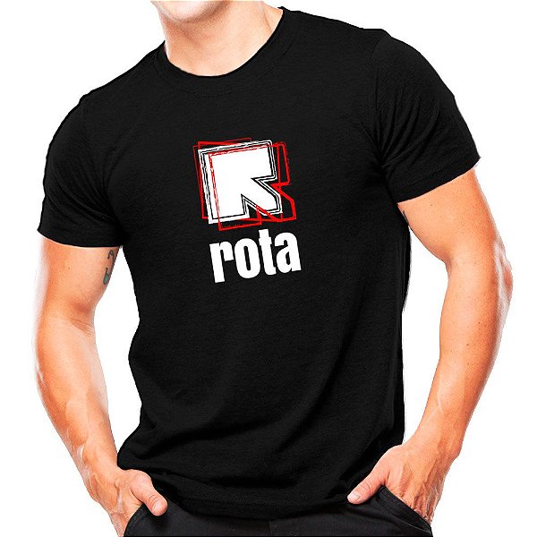 Camiseta Militar Estampada Rota | Preta