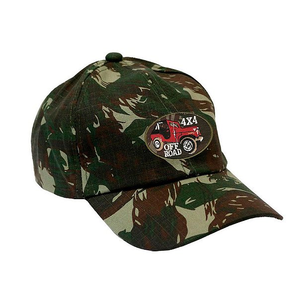 Boné Camuflado EB Militar Ripstop 4x4 Off Road Vermelho