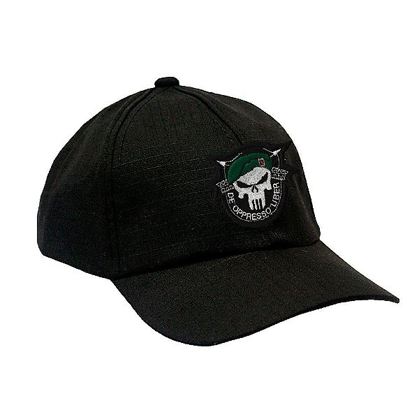 Boné Preto Militar Ripstop Opresso Liber