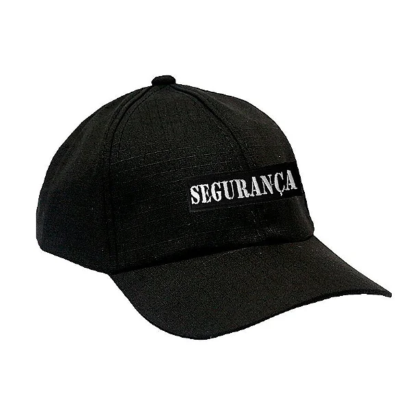 Boné Preto Militar Ripstop Segurança Branco