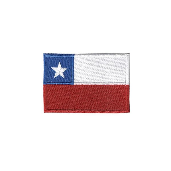 Patch Bordado Bandeira Chile com Fecho de Contato