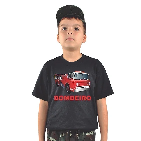 Camiseta Infantil Estampada Bombeiros