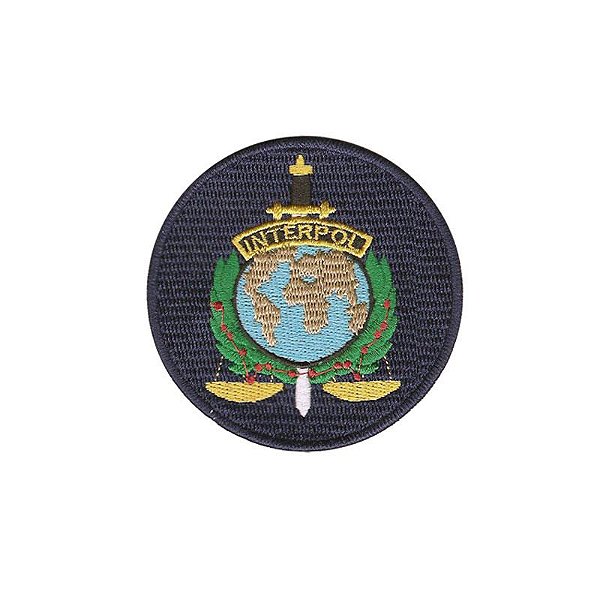 Patch Bordado Interpol com Fecho de Contato