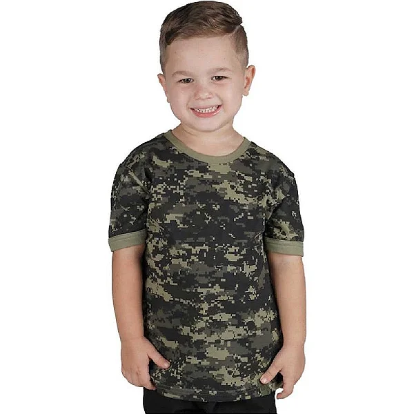 Camiseta Infantil Soldier | Camuflado Digital Pântano