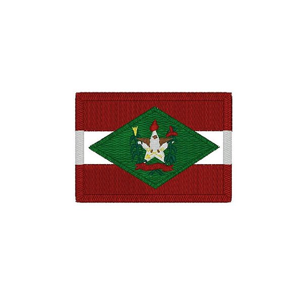 Patch Bordado Bandeira Santa Catarina Com Fecho de Contato