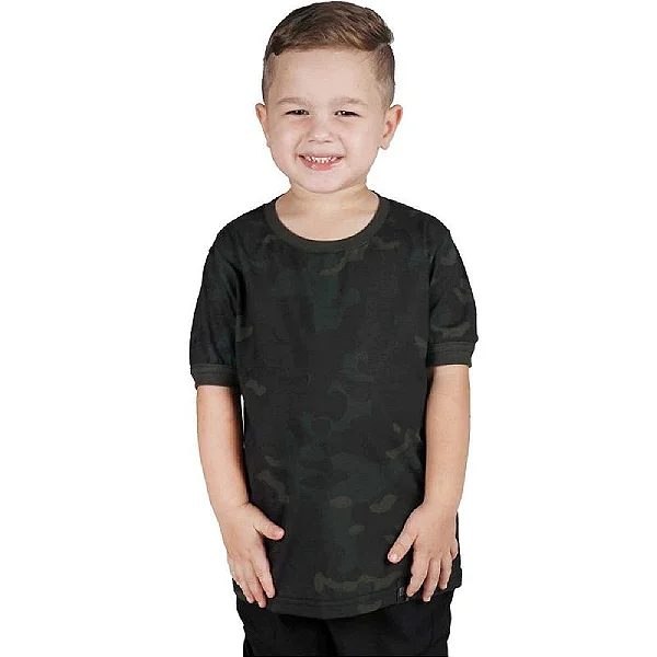 Camiseta Infantil Soldier | Camuflado Multicam Black