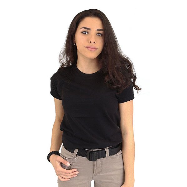 Camiseta Feminina Militar Baby Look sem Estampa