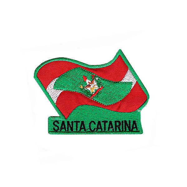 Patch Bordado Bandeira Santa Catarina Com Fecho de Contato