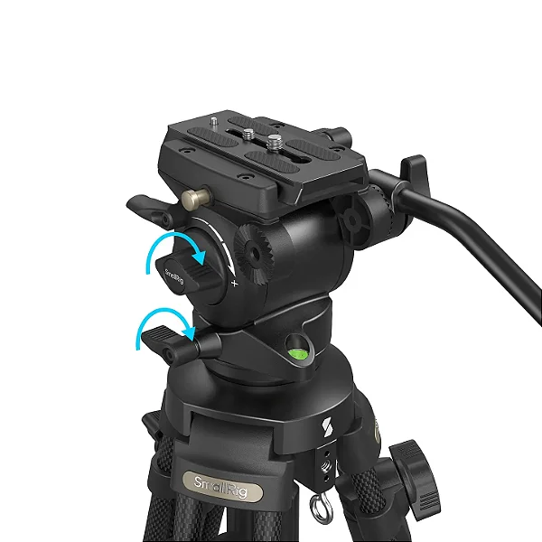 Tripé de Vídeo SmallRig AD-50 em Fibra de Carbono com Cabeça Fluida – 6 kg