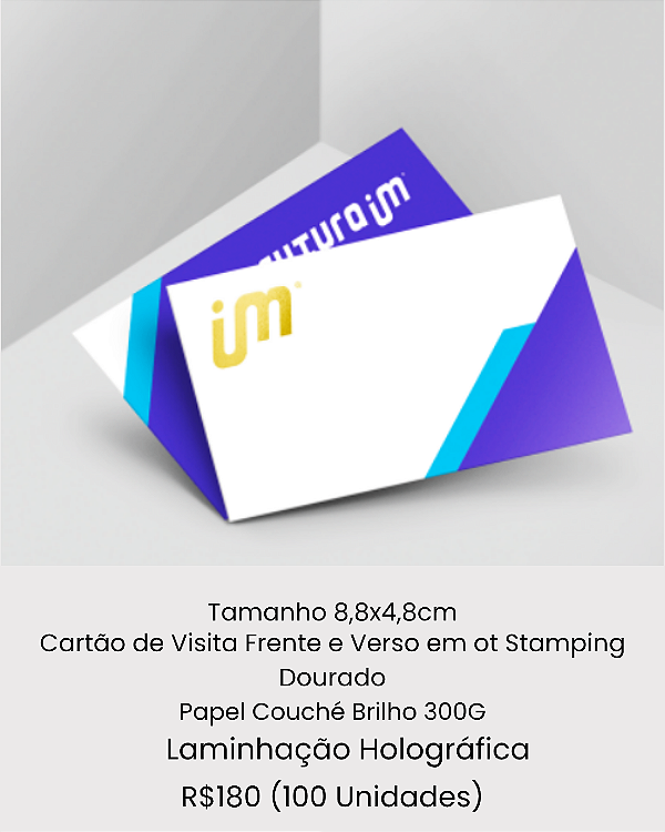 Cartão de Visita em Hot Stamping (100 Unidades)