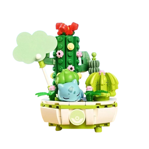 Bulbasaur Series Pokémon Plantas Suculentas - Blocos de Montar
