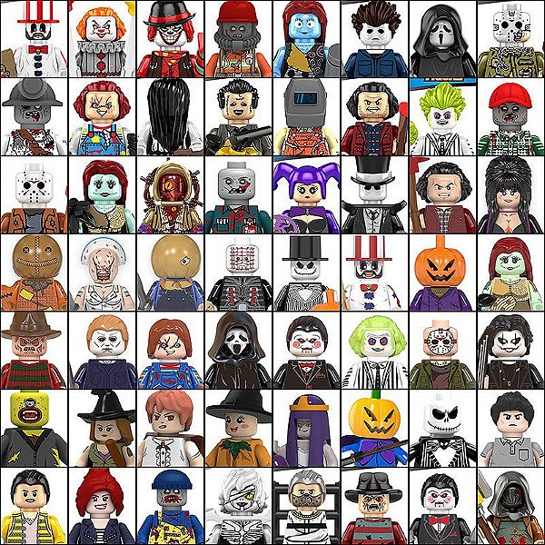 Conjunto com 56 Personagens Filmes Terror Halloween