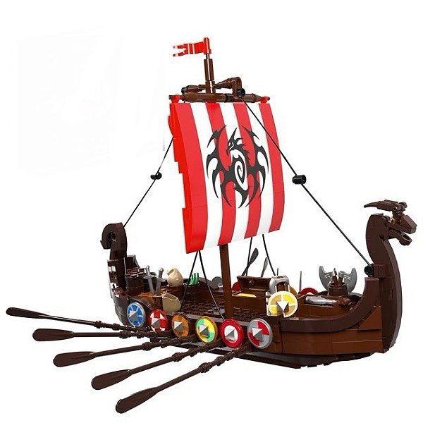 Conjunto Navio Vikings - Blocos de Montar