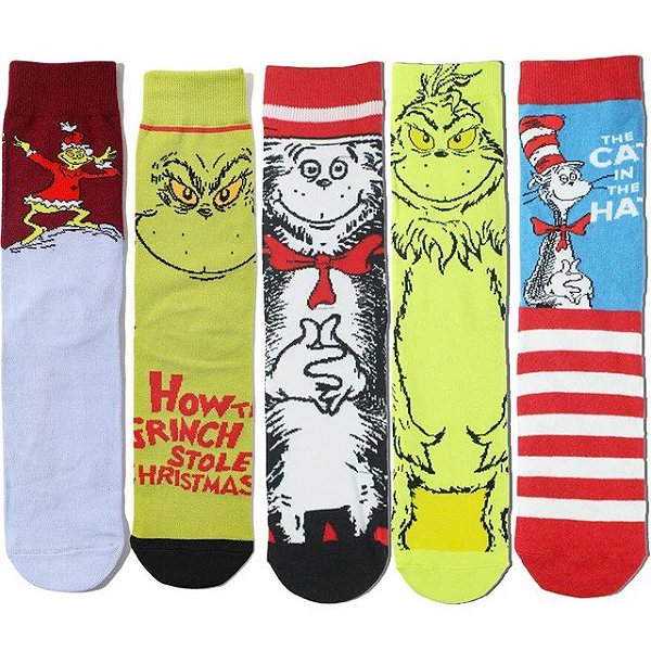 Kit 05 Pares de Meias O Grinch - Moda Geek