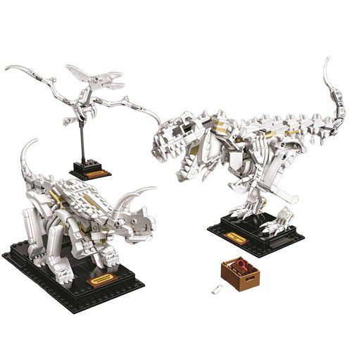 Kit de Blocos: 3 Modelos Fósseis de Dinossauros